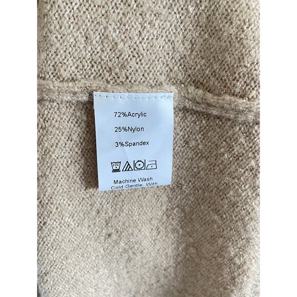 Princess Polly Zahara Tan Sweater Mini Dress Beige Small Medium - Picture 7 of 8